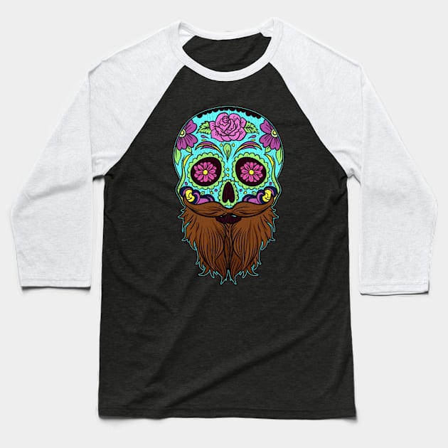 Dios Los Muertos Skull Graphic| Dios De Los Muertos Illustration Baseball T-Shirt by GigibeanCreations